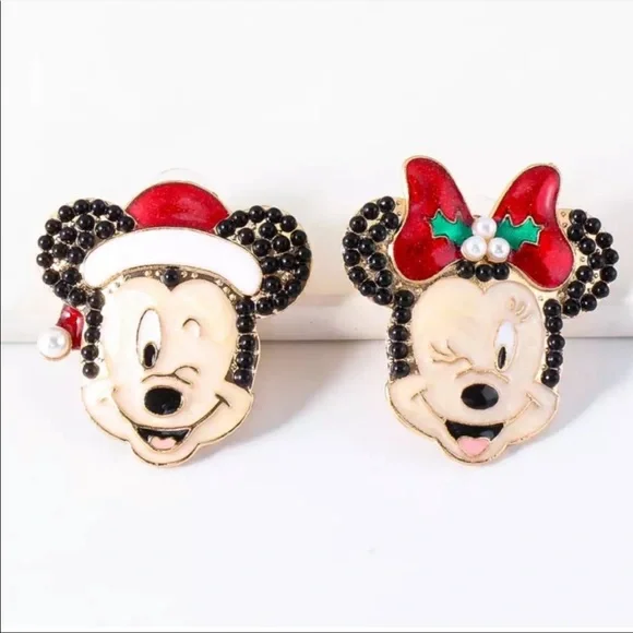 ✨2 for $30✨ Holiday Mickey & Minnie Mouse Earrings - Picture 3 of 5